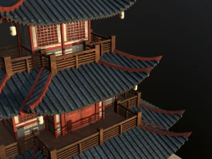 asian japanese-chinese-korean realistic building 3D Model