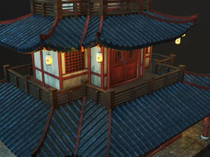 asian japanese-chinese-korean realistic building 3D Model