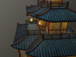 asian japanese-chinese-korean realistic building 3D Model