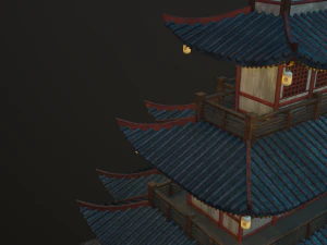 asian japanese-chinese-korean realistic building 3D Model