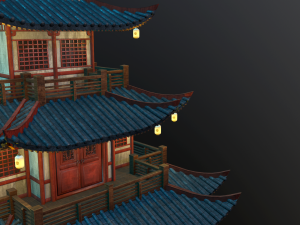 asian japanese-chinese-korean realistic building 3D Модель