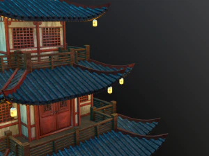 asian japanese-chinese-korean realistic building 3D Model