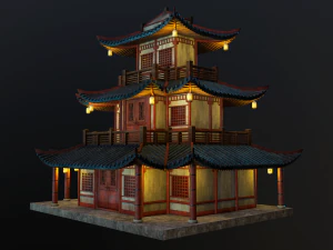 asian japanese-chinese-korean realistic building 3D Model