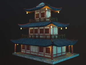 asian japanese-chinese-korean realistic building 3D Model