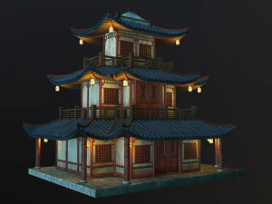 asian japanese-chinese-korean realistic building 3D Model