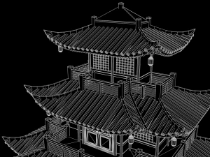asian japanese-chinese-korean realistic building 3D Model