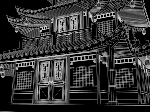 asian japanese-chinese-korean realistic building 3D Модель