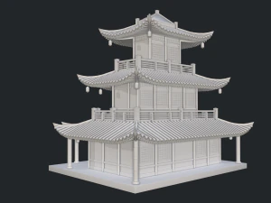 asian japanese-chinese-korean realistic building 3D Model