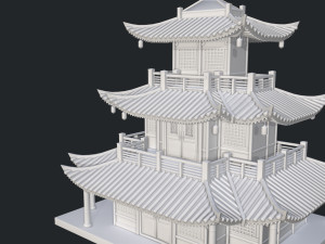 asian japanese-chinese-korean realistic building 3D Модель