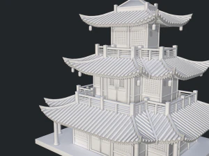 asian japanese-chinese-korean realistic building 3D Model
