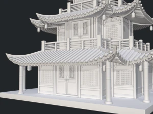 asian japanese-chinese-korean realistic building 3D Model