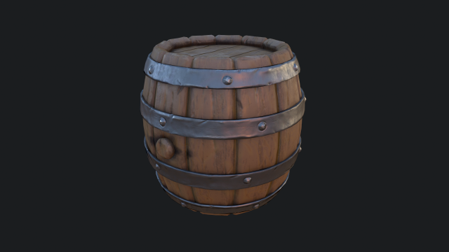 stylized wooden powder keg pirate barrel Model 3D .c4d .max .obj .3ds .fbx .stl .blend 