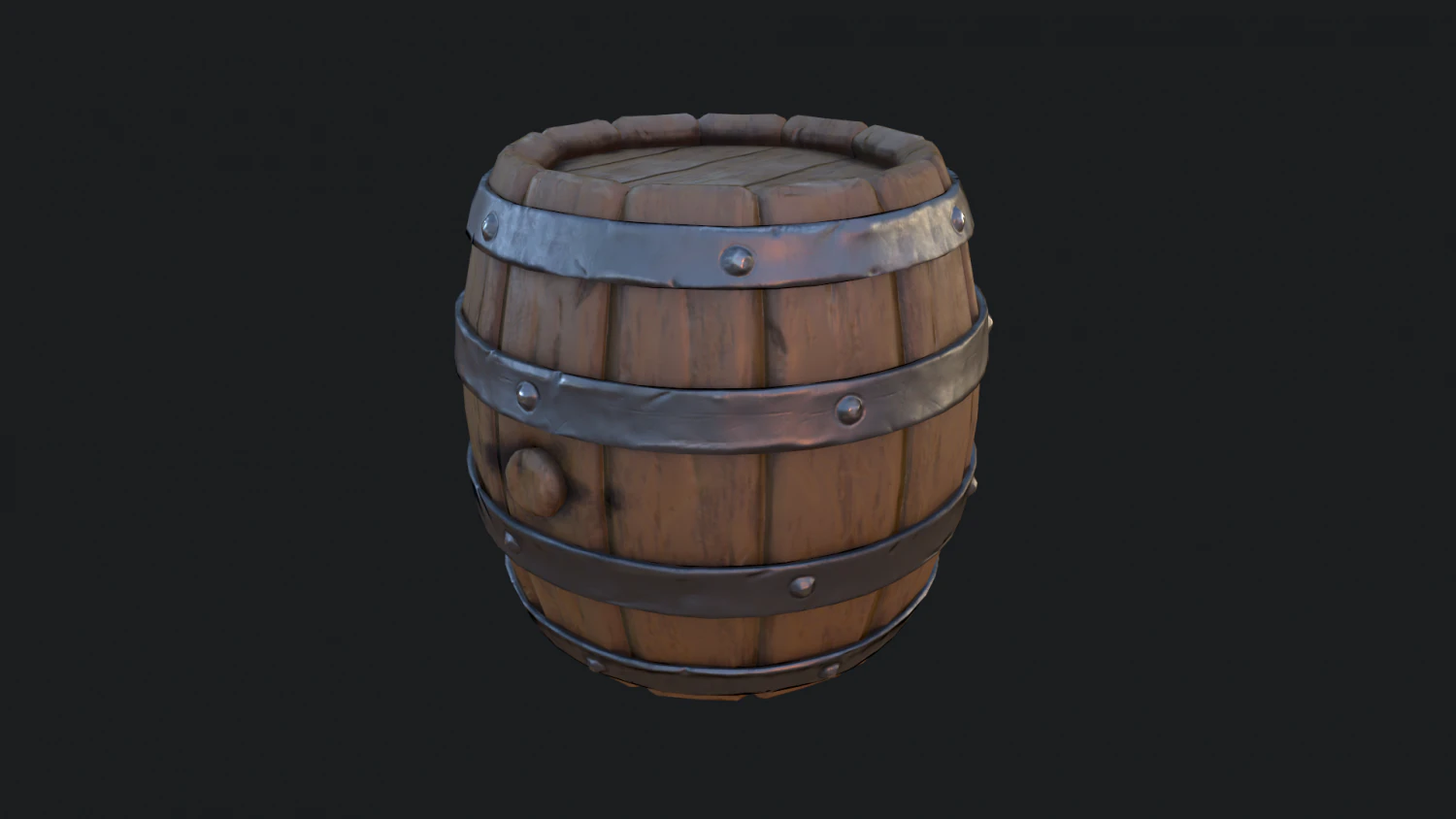 stylized wooden powder keg pirate barrel 3D Model .c4d .max .obj .3ds .fbx .stl .blend