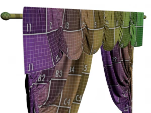 detail fancy curtain 3D Model