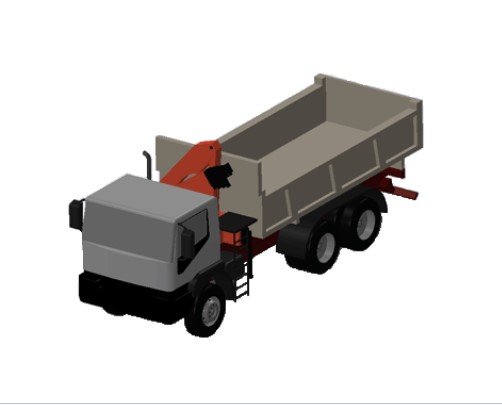 dump truck with elevator crane outriggers 3D Model .c4d .max .obj .3ds .fbx .stl .blend