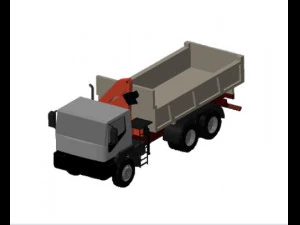 dump truck with elevator crane outriggers 3D Model