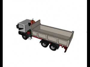 dump truck with elevator crane outriggers 3D Model