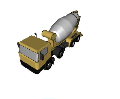 concrete mixer truck yellow color 3D Model .c4d .max .obj .3ds .fbx .stl .blend 
