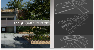 3D Garden Kitbash 3D Model .c4d .max .obj .3ds .fbx .stl .blend 