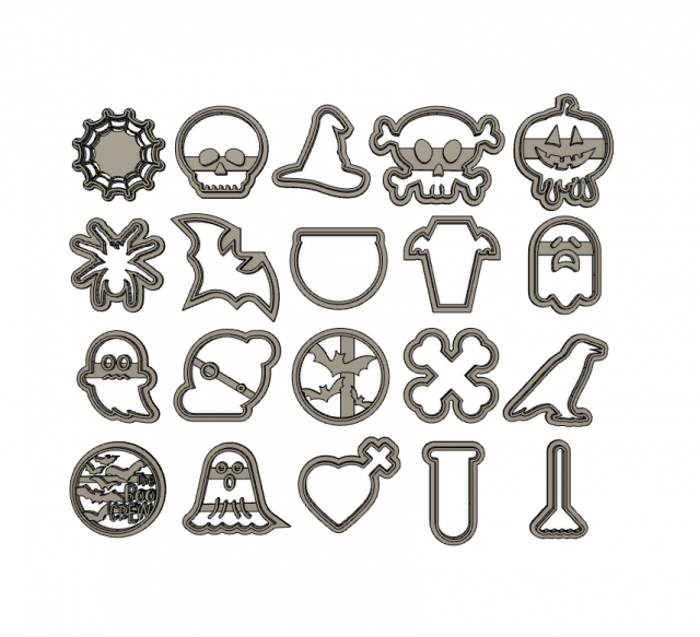 HALLOWEEN POLYMER CLAY CUTTER MEGA SET 3Dプリントモデル .c4d .max .obj .3ds .fbx .stl .blend 