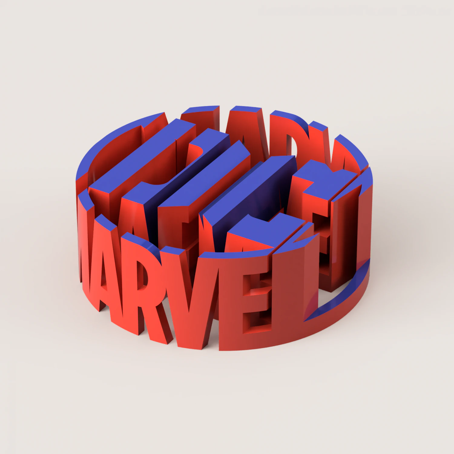 MARVEL DS FLIP TEXT 3D Print Model .c4d .max .obj .3ds .fbx .stl .blend 