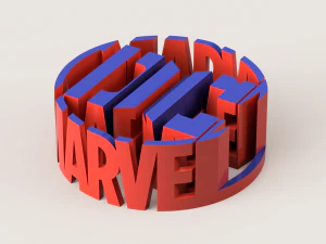 MARVEL DS 플립 텍스트 3D 프린트 모델