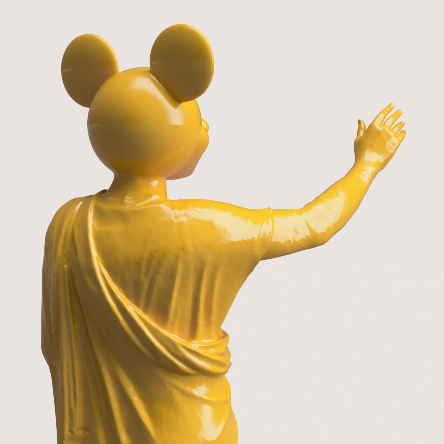 Mickey gold mouse statue 3D model 3D printable