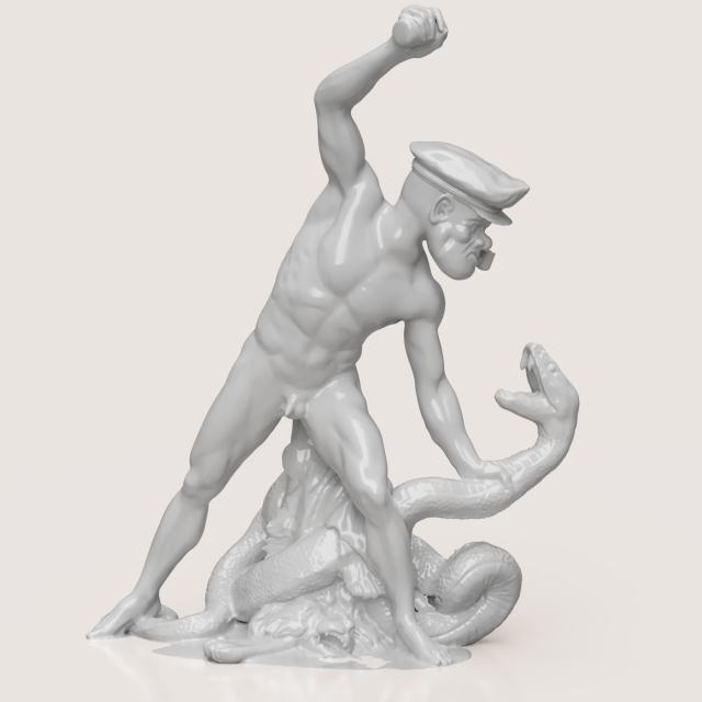 Sailor Popeye Antique Statue Model do druku 3D .c4d .max .obj .3ds .fbx .stl .blend 
