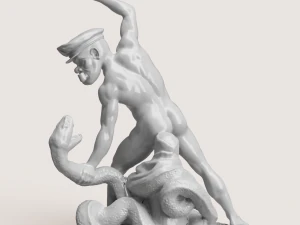 Sailor Popeye Antique Statue 3D Print Model