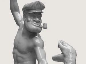 Sailor Popeye Antique Statue 3D Print Model