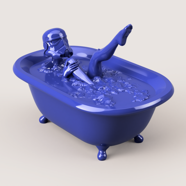 Stormtrooper girl in bath Model Cetak 3D .c4d .max .obj .3ds .fbx .stl .blend 