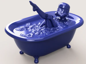 Stormtrooper girl in bath 3D Print Model
