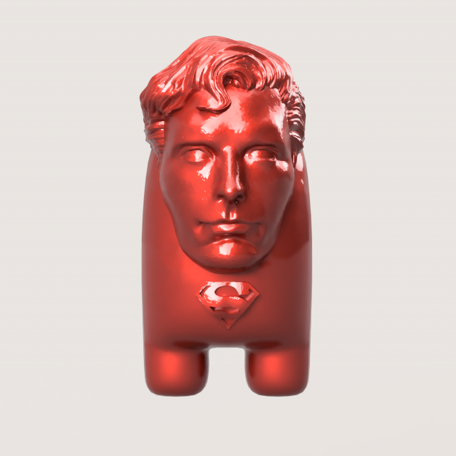 AmongUS Superman Modello di stampa 3D .c4d .max .obj .3ds .fbx .stl .blend 