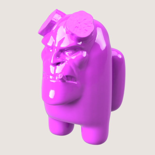 AmongUS Hellboy Modèles 3D en vedette .c4d .max .obj .3ds .fbx .stl .blend 