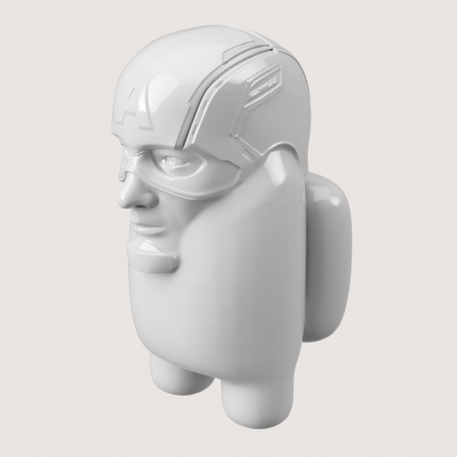 AmongUS Captain America Model do druku 3D .c4d .max .obj .3ds .fbx .stl .blend 
