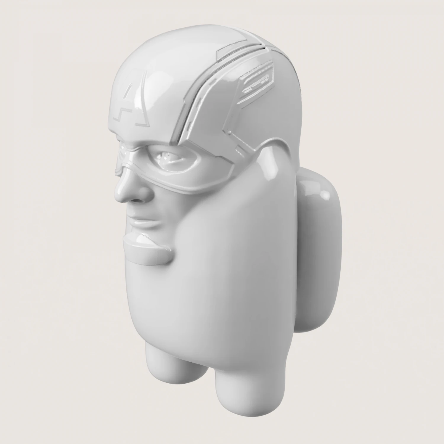 AmongUS Captain America 3D Print Model .c4d .max .obj .3ds .fbx .stl .blend 