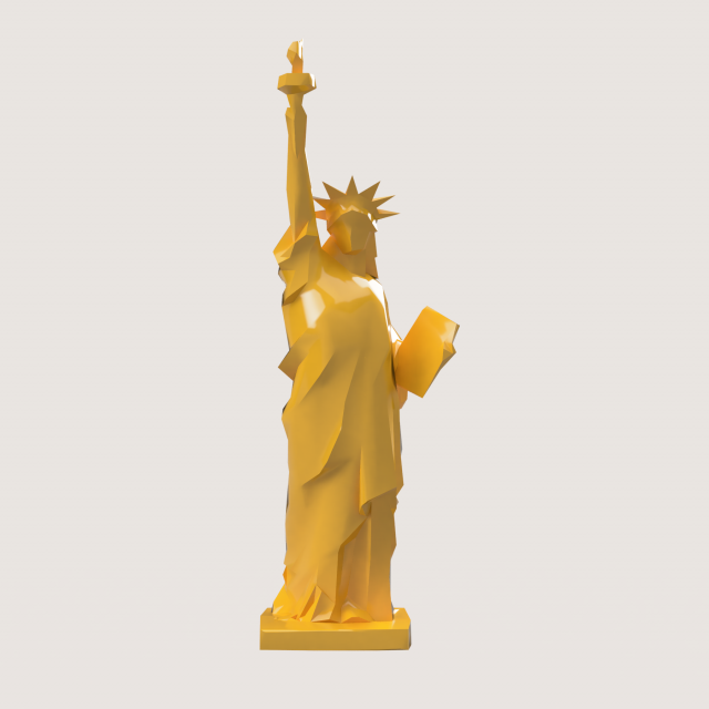 Statue of Liberty low poly 3D Baskı Modeli .c4d .max .obj .3ds .fbx .stl .blend 