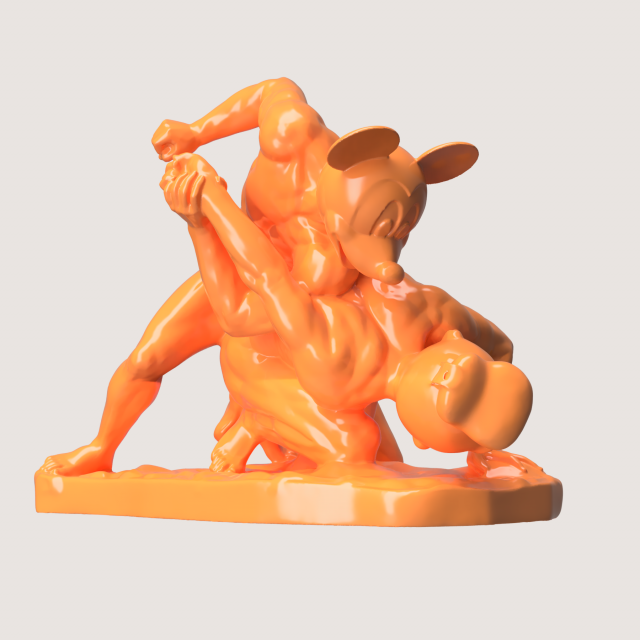 MICKEY AND DONALD WRESTLERS Modèles 3D en vedette .c4d .max .obj .3ds .fbx .stl .blend 