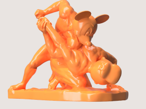 MICKEY AND DONALD WRESTLERS 3D Print Model