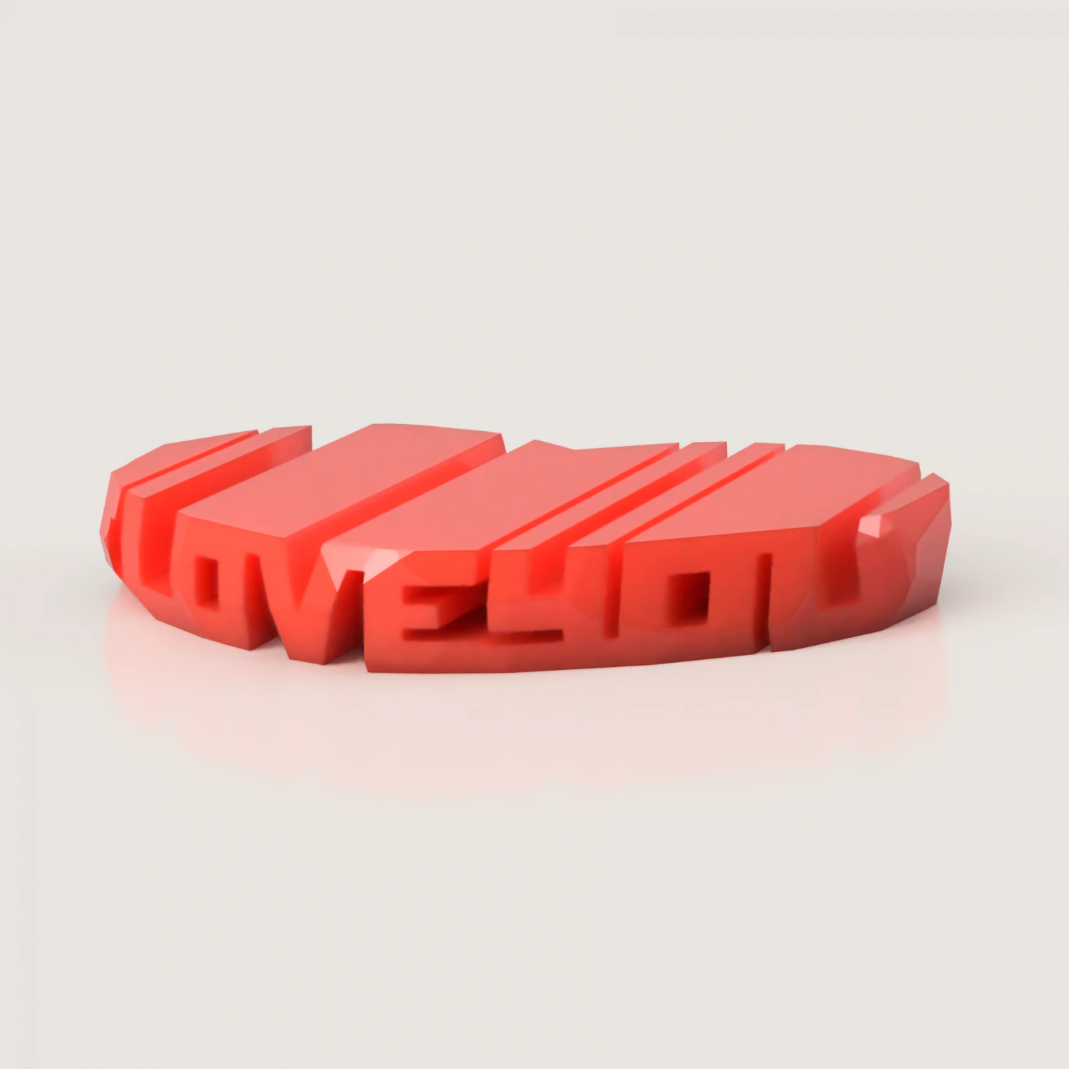 I LOVE YOU FLIP TEXT 3D Print Model .c4d .max .obj .3ds .fbx .stl .blend 