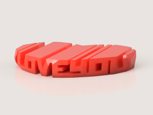 I LOVE YOU FLIP TEXT 3Dプリントモデル