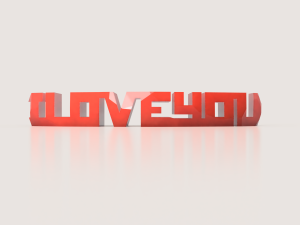 I LOVE YOU FLIP TEXT 3D 打印模型