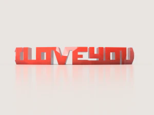 I LOVE YOU FLIP TEXT 3D Print Model