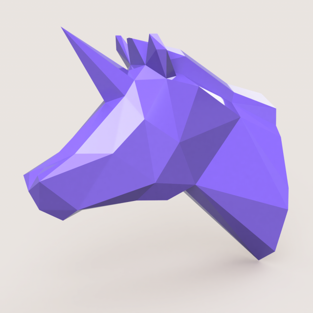 UNICORN LOW POLY 3D Print Model .c4d .max .obj .3ds .fbx .stl .blend 