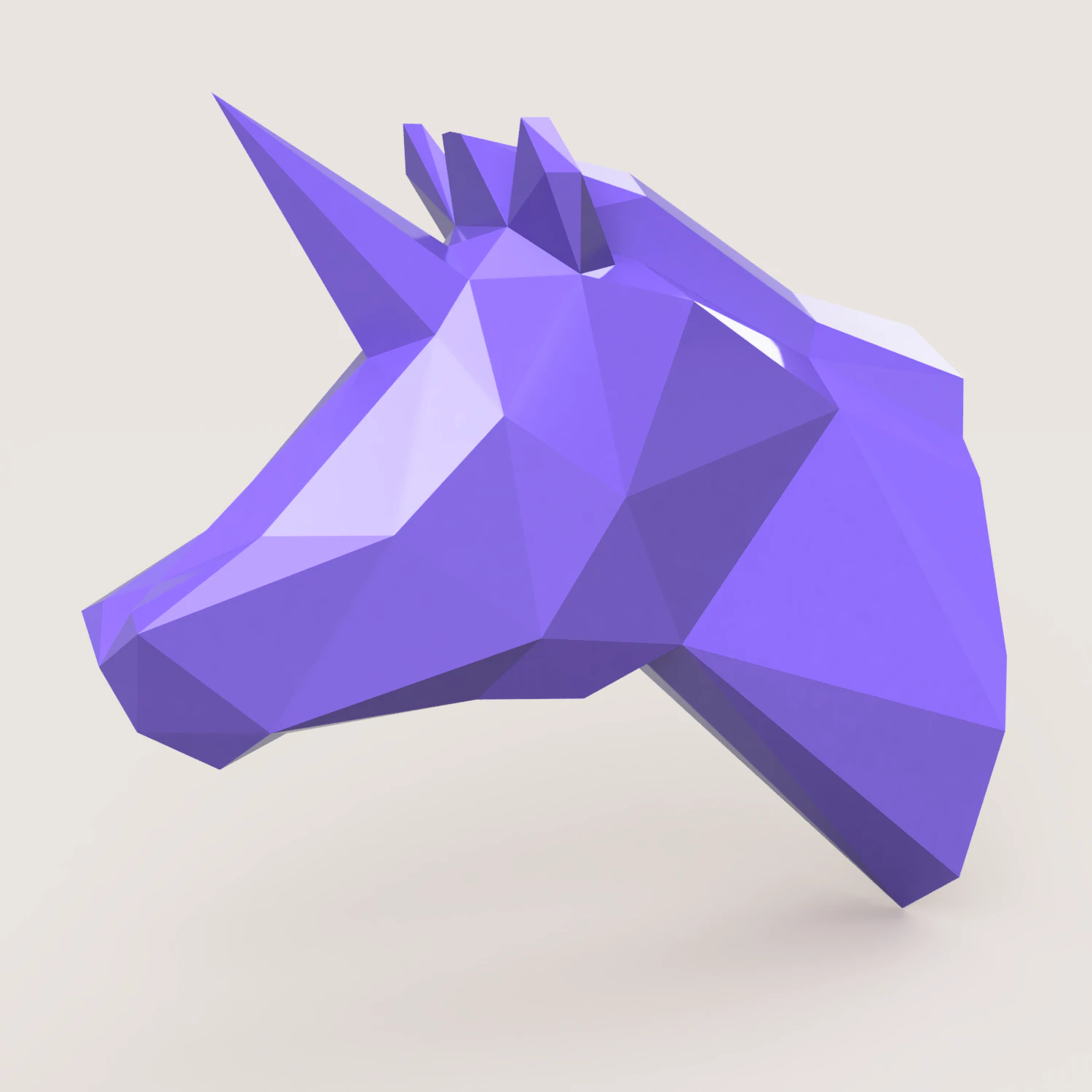 UNICORN LOW POLY 3D Print Model .c4d .max .obj .3ds .fbx .stl .blend 