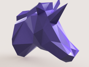 UNICORN LOW POLY 3D Print Model