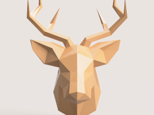 DEER HEAD LOW POLY 3D Print Model