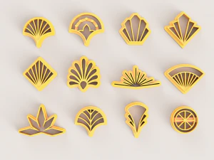 PEMOTONG TANAH LIAT POLIMER INVERT ART DECO Model Cetak 3D