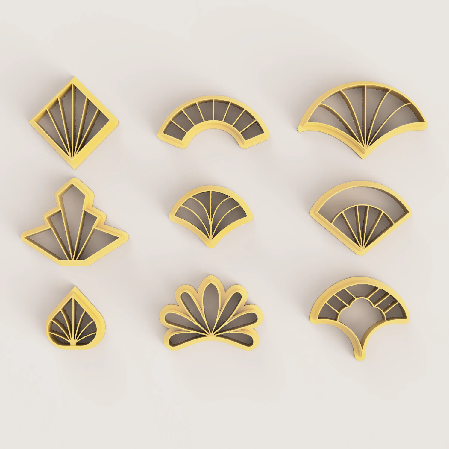 ART DECO FLOWERS POLYMER CLAY CUTTER 3D Print Model .c4d .max .obj .3ds .fbx .stl .blend 