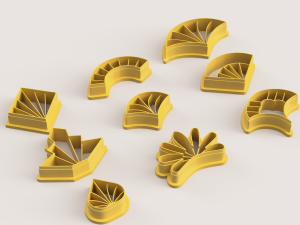 ART DECO FLOWERS POLYMER CLAY CUTTER 3D 프린트 모델